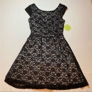 Black Sequin Windsor Dress